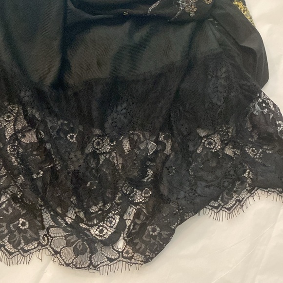 Caribbean Queen Black Beaded Spaghetti Straps Cocktail Bodycon Mini Dress M - Picture 8 of 8